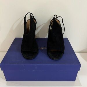 Aquazzura Black Suede Ami Sandals/Heels